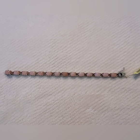 Chuck Clemency STS Pink Opal Gold n Sterling Silver Peruvian Bracelet - Picture 11 of 14